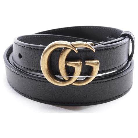 gucci leather belt with double g marmont|Gucci Marmont belt black women.